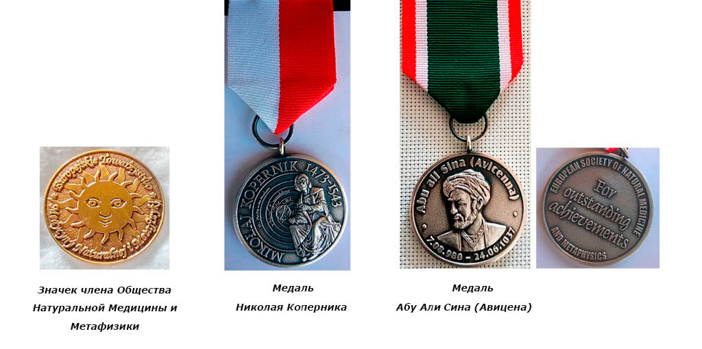 Медали и награды общества